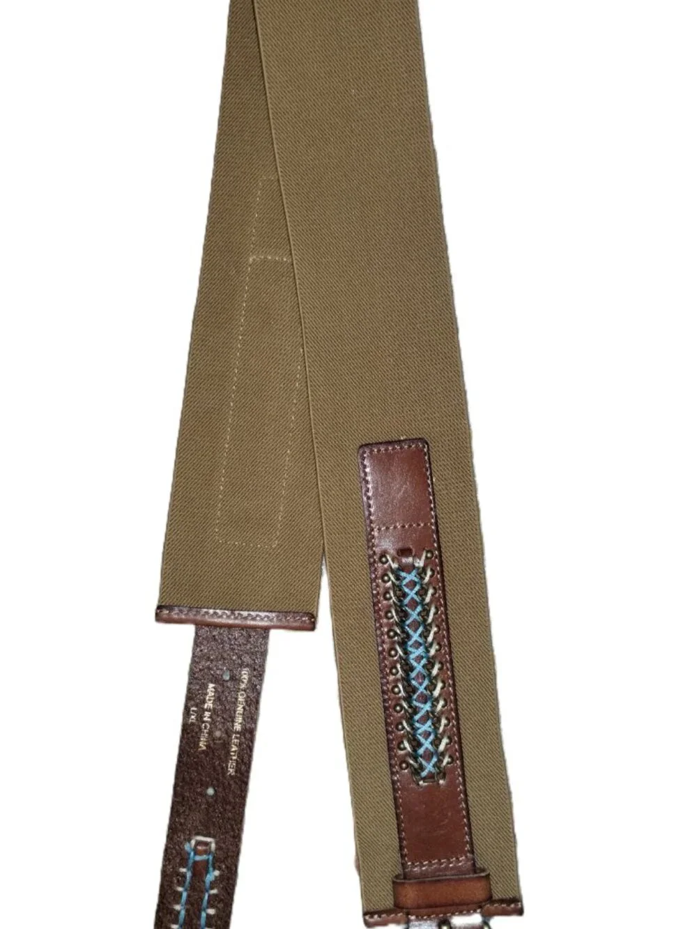 Vintage 80s Brown Leather Belt